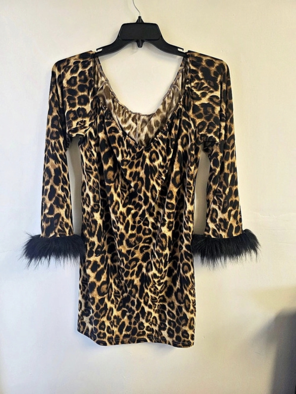 SHEIN Curve Leopard Print Mini Dress Brown & Black 4XL